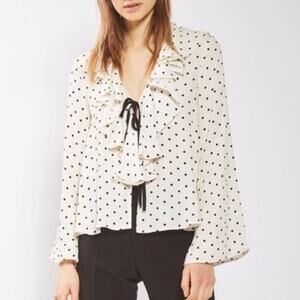 Topshop Polka Dot Blouse Size 4